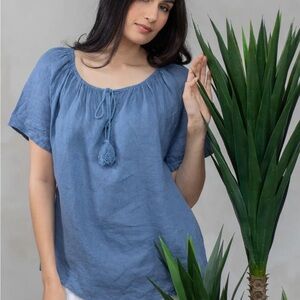 Lemonwood linen Medina Blouse size large so